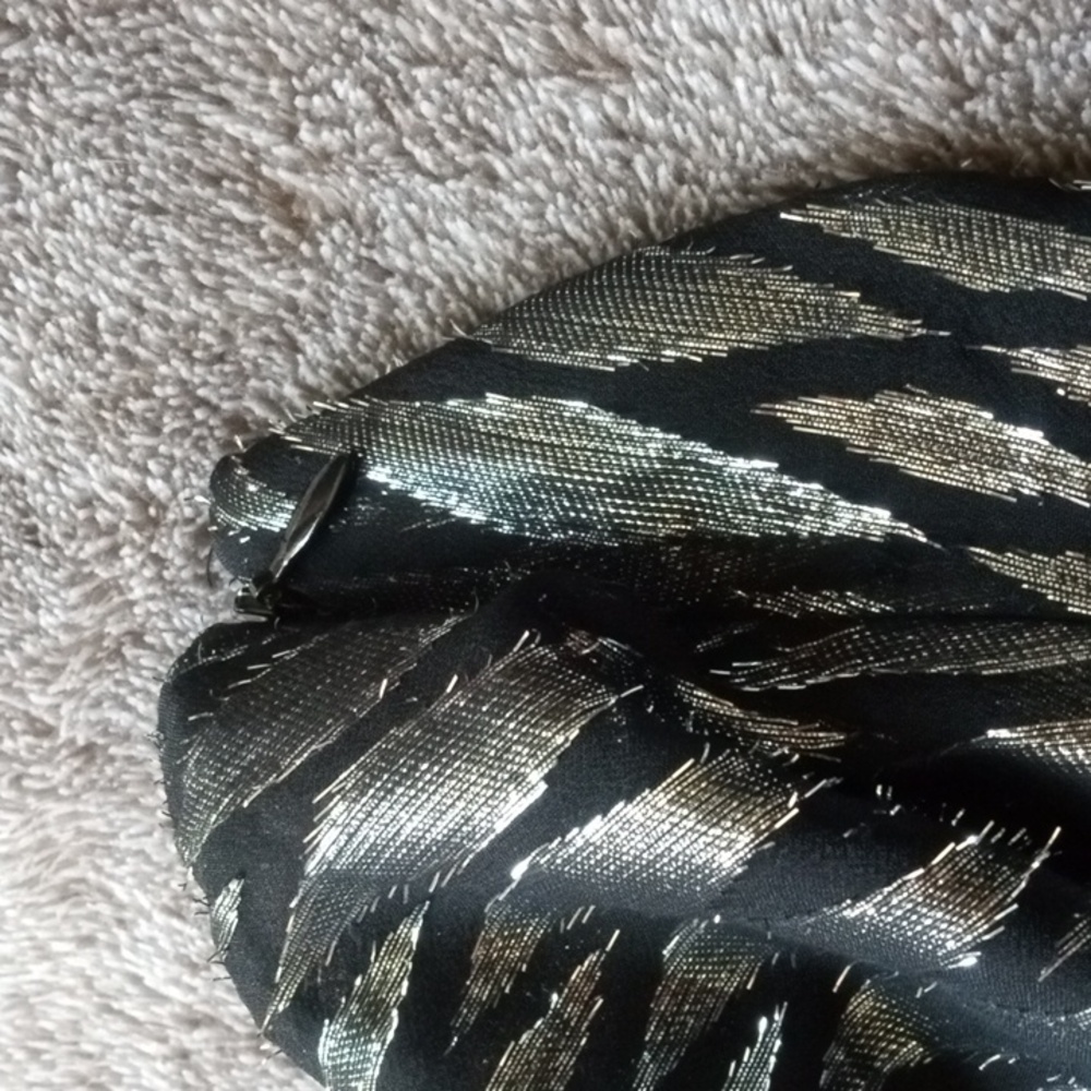 Halston Heritage silver and black metallic scarf neck dress - Picture 11 of 12